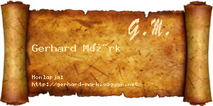 Gerhard Márk névjegykártya